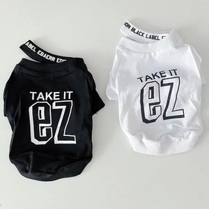 【PET】2色展開アメリカ風英字プリントのレイヤードTシャツ