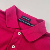 RALPH LAUREN ラルフローレン THE SKINNY POLO 鹿の子 半袖 ポロシャツ XS(155/80A)/赤紫系 レディース