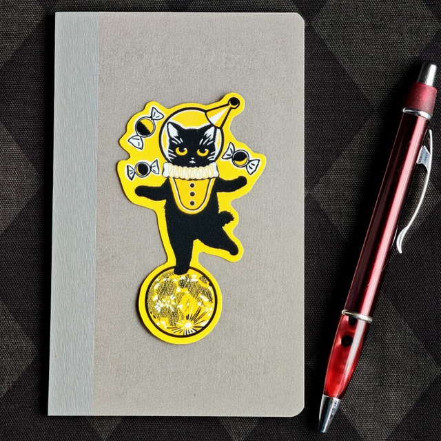 ステッカー - 黒猫・月光 - 金星灯百貨店