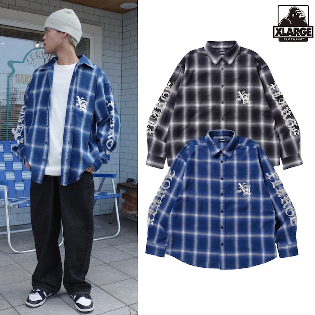 【XLARGE】OLD ENGLISH L/S FLANNEL SHIRT 【エクストララージ】