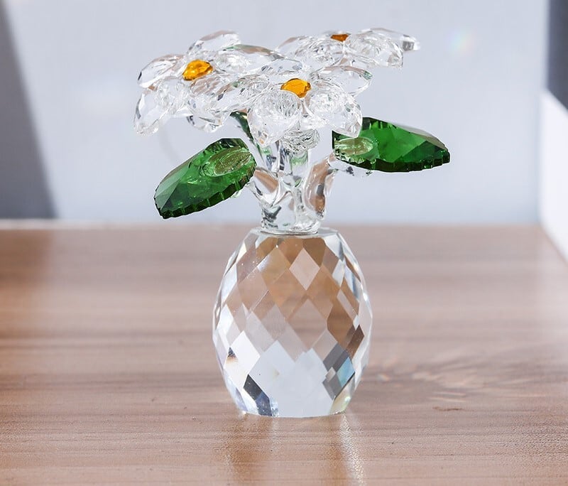 カラフルなクリスタルフラワーの装飾オブジェ 置物 | Russel 海外