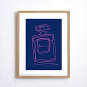 EAU DE PARFUM N°6|香りの余韻を描いた一筆ラインのミニマルパフュームアート|上品で静かな空間を整えるポスター|A4ポスター