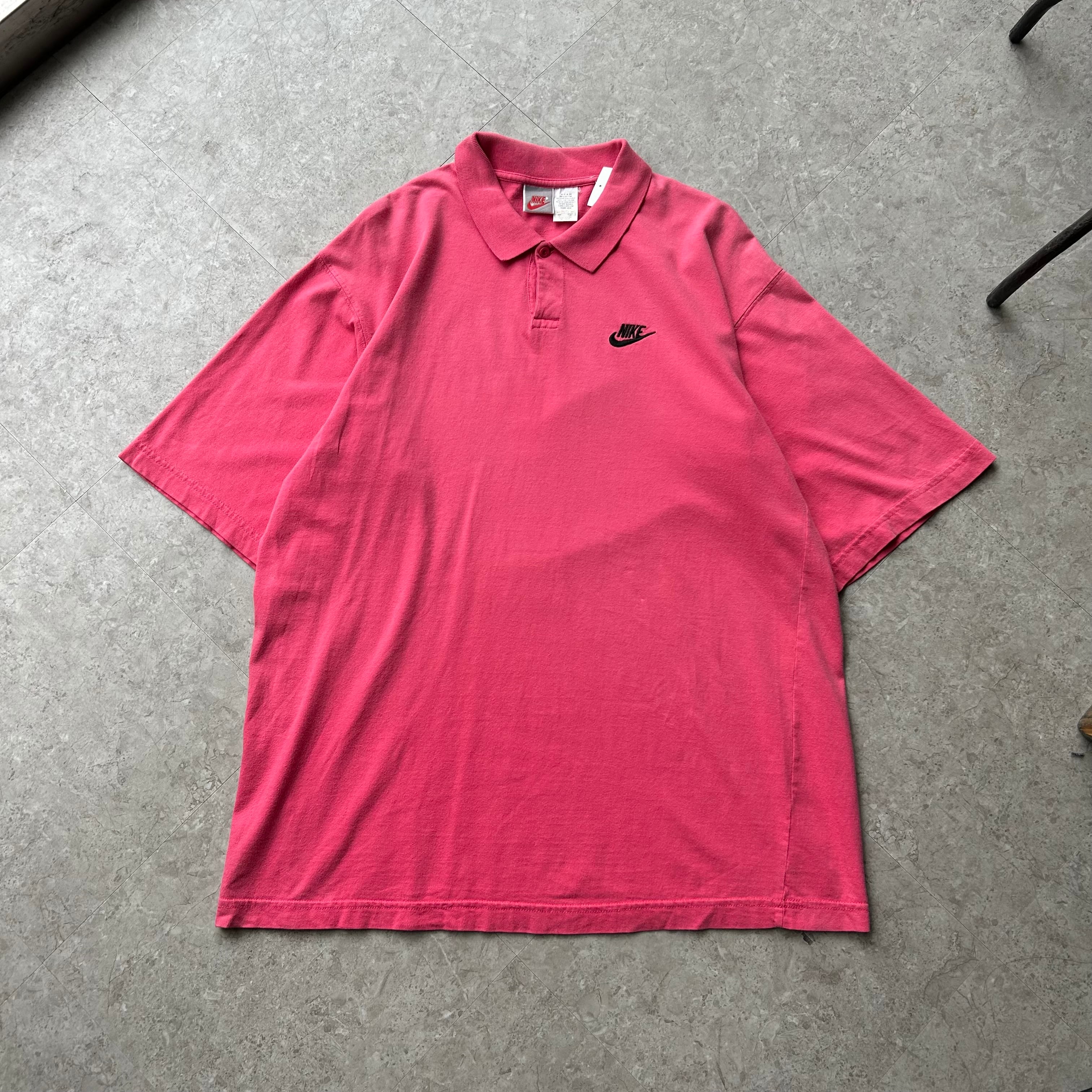 80s~ NIKE Tee fabric polo shirt "Pink"【仙台店】