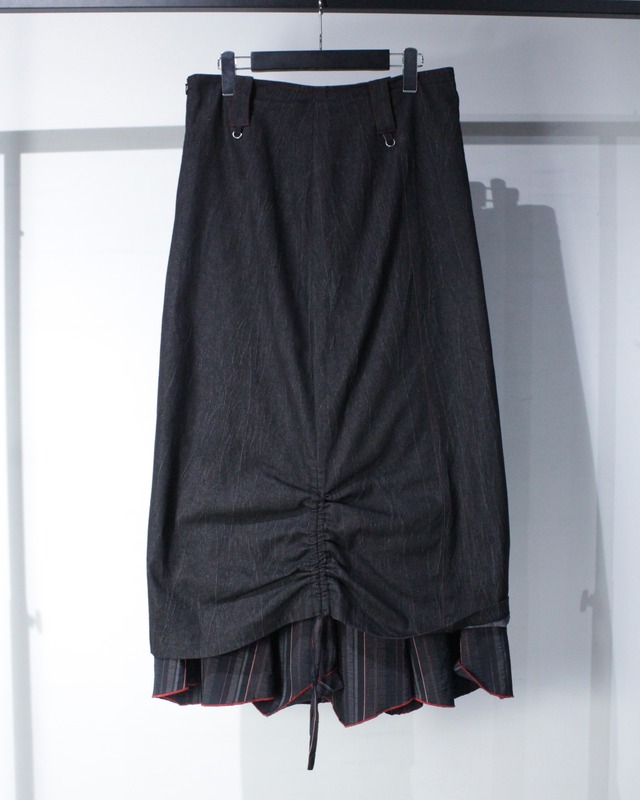 【Caka BLACK】Layered Design Long Skirt