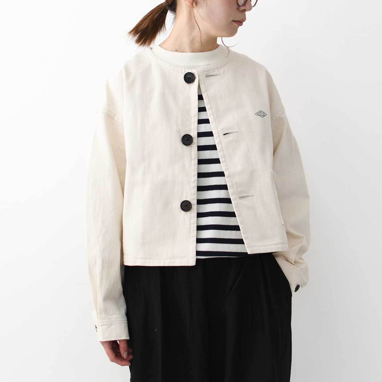 DANTON [ダントン] W COTTON DRILL COLLARLESS SHORT JACKET [DT