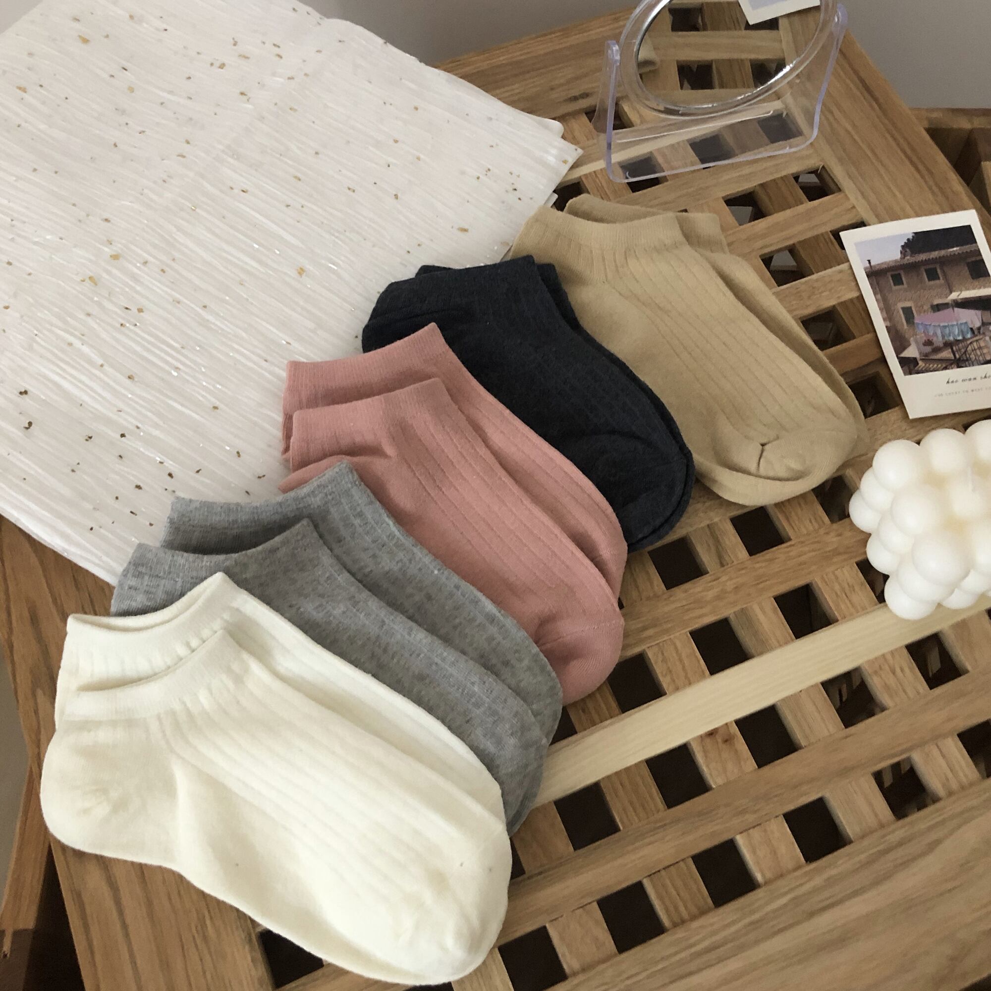 サマーソックス カジュアルブラックホワイト コットン 大人ガーリー スウィート キュート 夏物 タイツ ストッキング 萌量不足39714225482