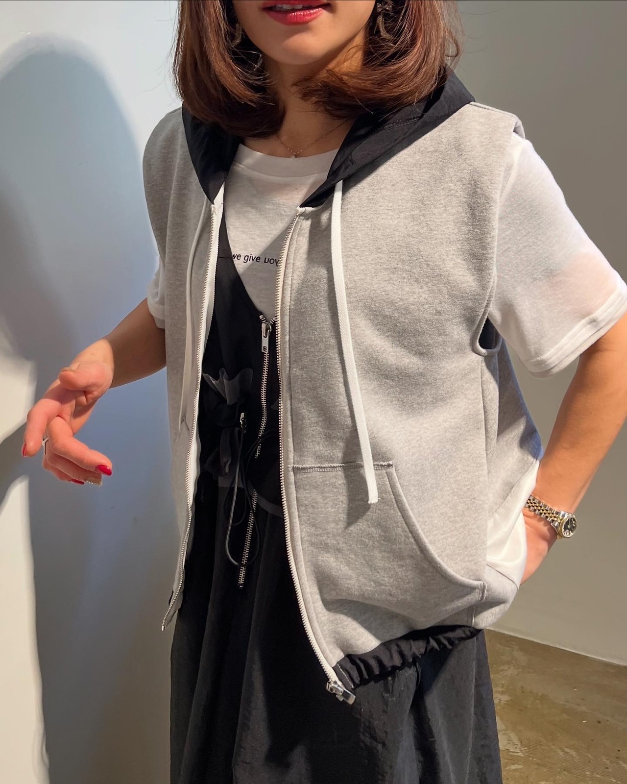 エイミーロウ  Eimee Law 裏毛フーディージレ