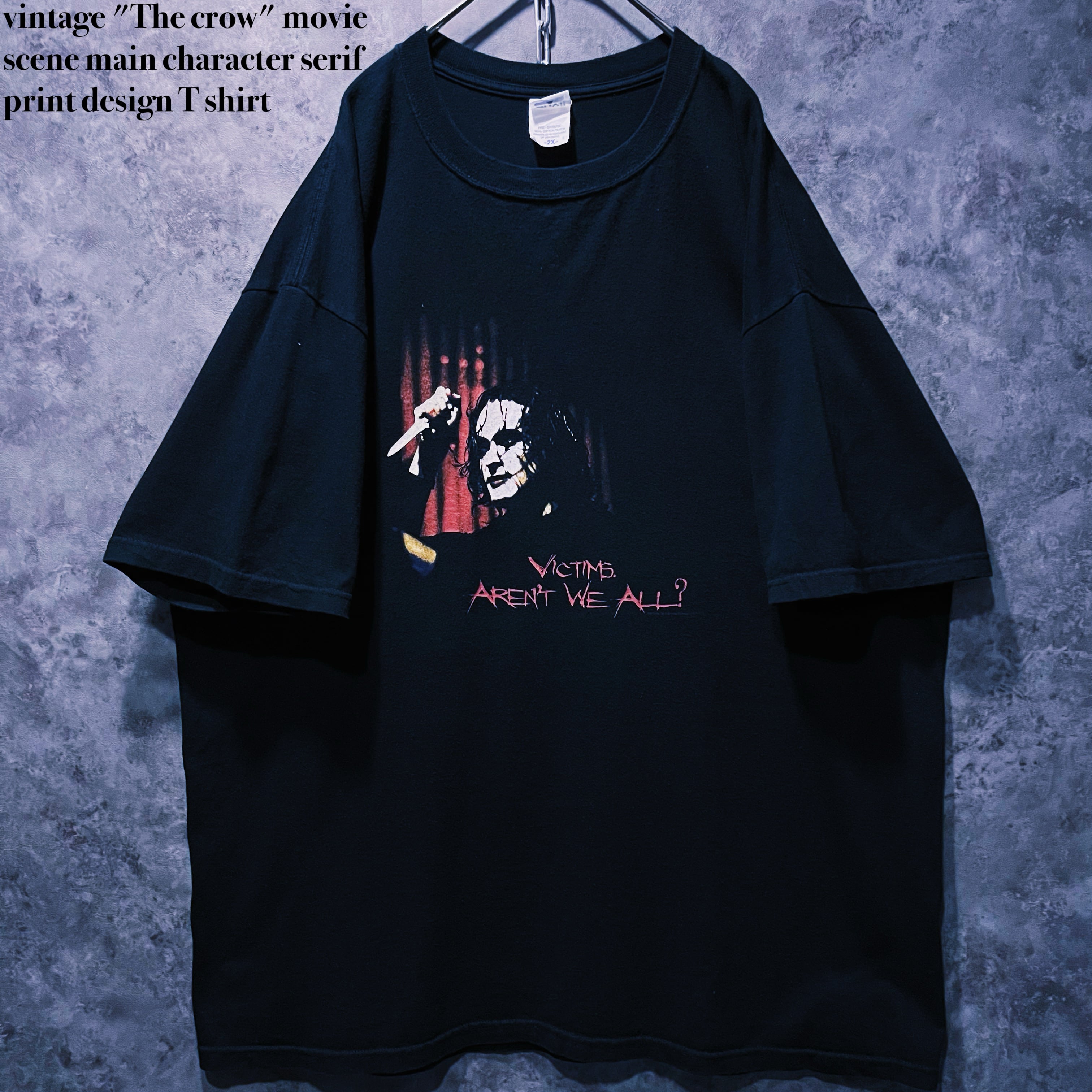 【doppio】vintage "The crow" movie scene main character serif print design T shirt