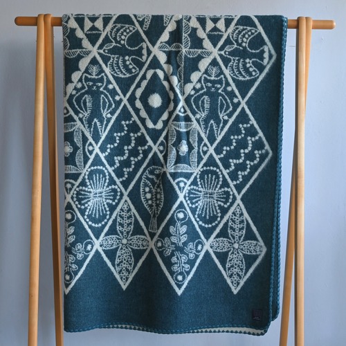 《mina perhonen》symphony ブランケット(L) / bluegreen