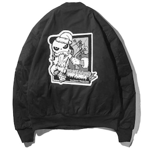 SALE 送料無料【HIPANDA ハイパンダ】メンズ ブルゾン MEN'S SANTA PANDA EMBROIDERY BOMBER JACKET / BLACK