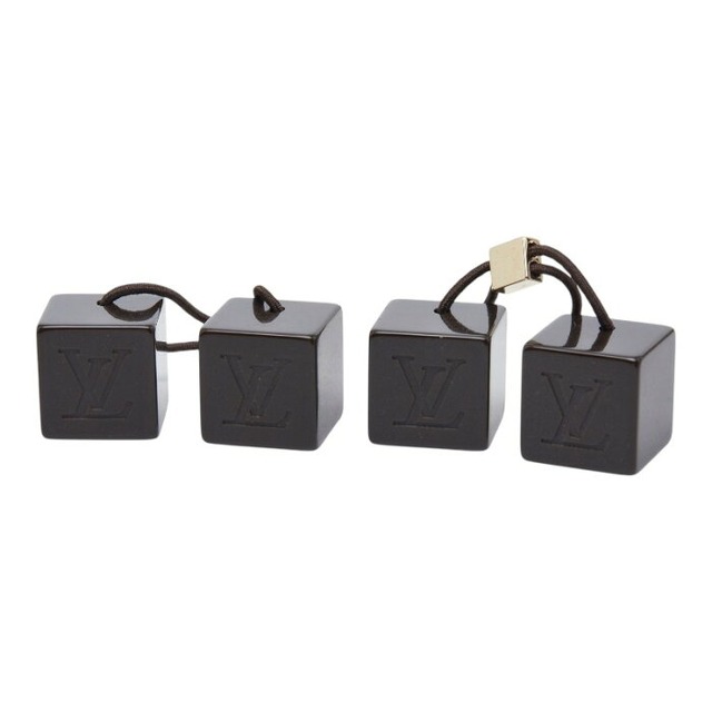 ルイ ヴィトン アンクルージョン キューブ ヘアゴム ヘアアクセサリー 2個セット ブラック プラスチック レディース LOUIS VUITTON 【中古】