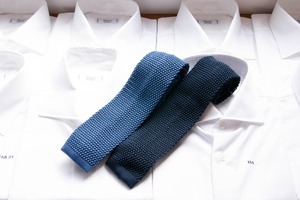 Knit tie " Light bleu and Navy" colors 3014-19 3002-19