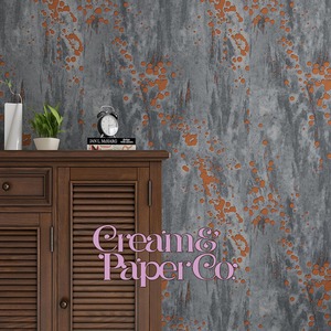 コンクリートグレー × メタリックゴールド Texture wall 3L10095LV for DIY 53㎝×10m リピート64㎝