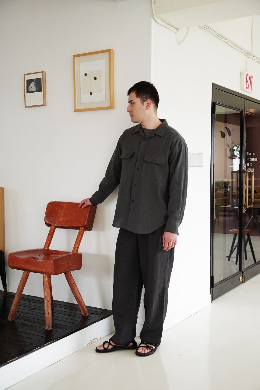 Li. Co. Poplin Open Collar Shirt