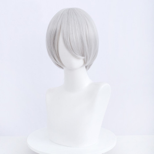 コスプレ耐熱ウィッグ シルバーホワイト ショート ウィッグ ★ゲゲゲの鬼太郎/目玉親父 ★夏目友人帳/夏目貴志 等 ★192色のバリエーション!多様キャラのコスプレに最適です! 【1303-002】 ★受注品★