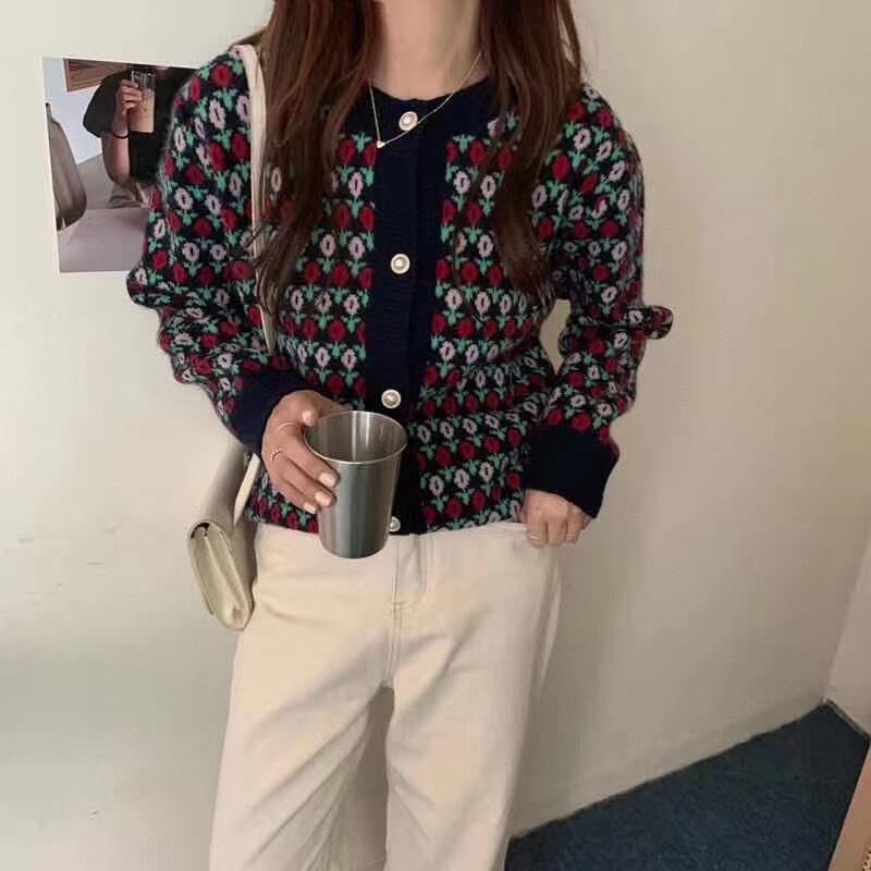 花柄カーディガン