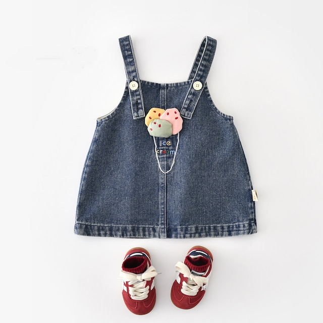 【BABY&KID】デニムサロペワンピース