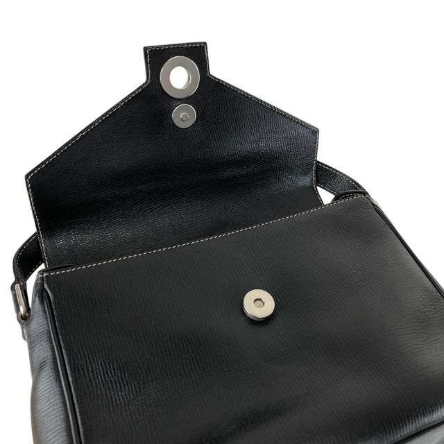 CELINE セリーヌ ショルダーバッグ ブラック サークルロゴ レザー vintage ヴィンテージ オールド e3r52b