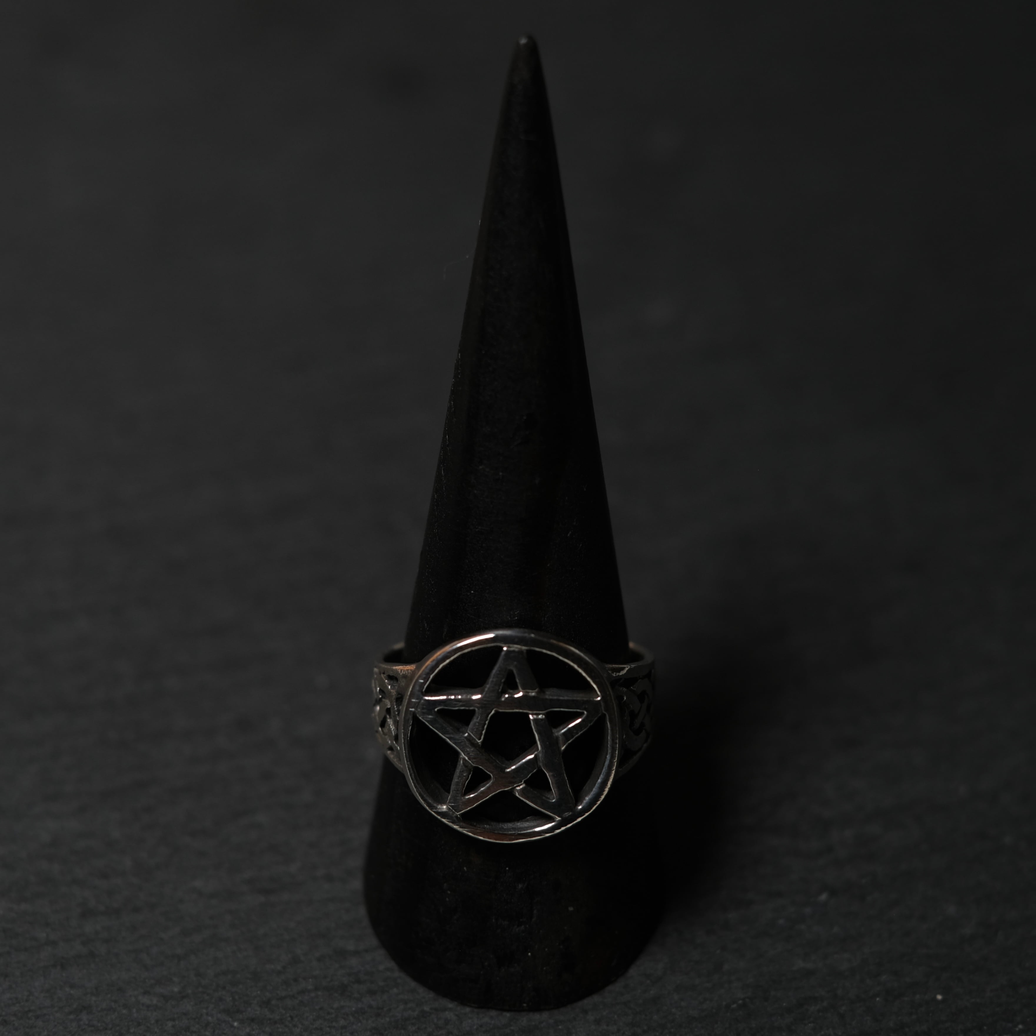 シルバー925 silver 透かしペンタグラムデザインリング/軽研磨仕上げ/20号