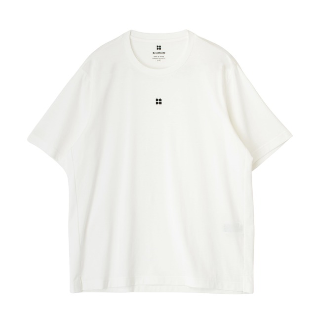 綿 100%・接触冷感・UVカット　relaxing short sleeve t-shirt　white　mark　Ba24-012