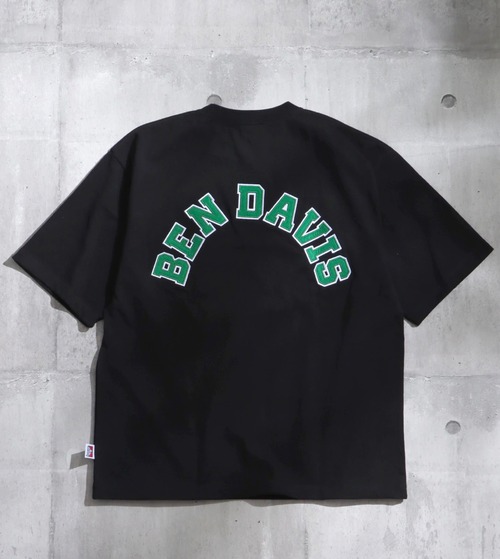 BEN DAVIS (ベンデイビス) バックロゴワッペン ビッグシルエット Tシャツ 半袖 (01)ブラック C-2580049