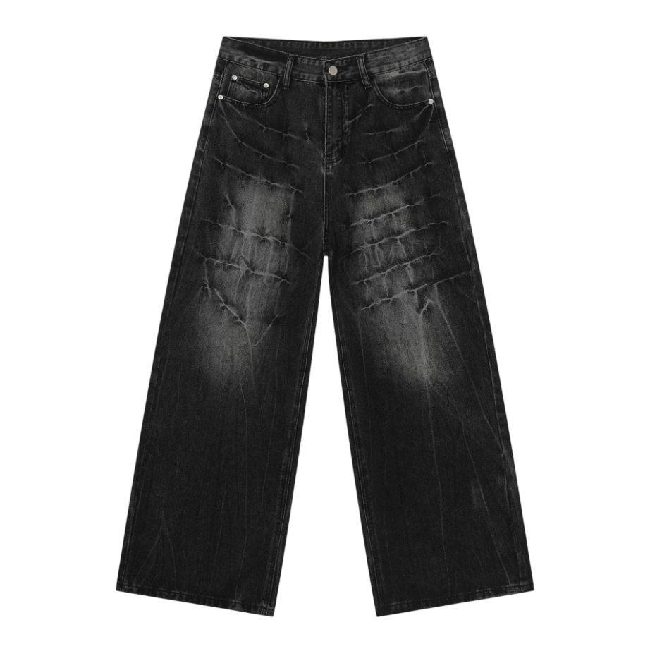 Lightening processed denim pants 0007