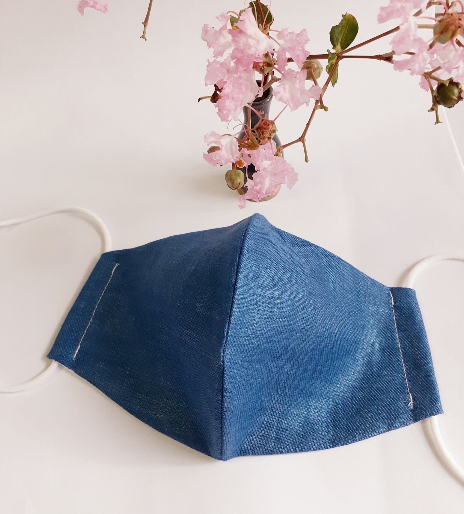シンプル爽やか!藍染布で立体マスク