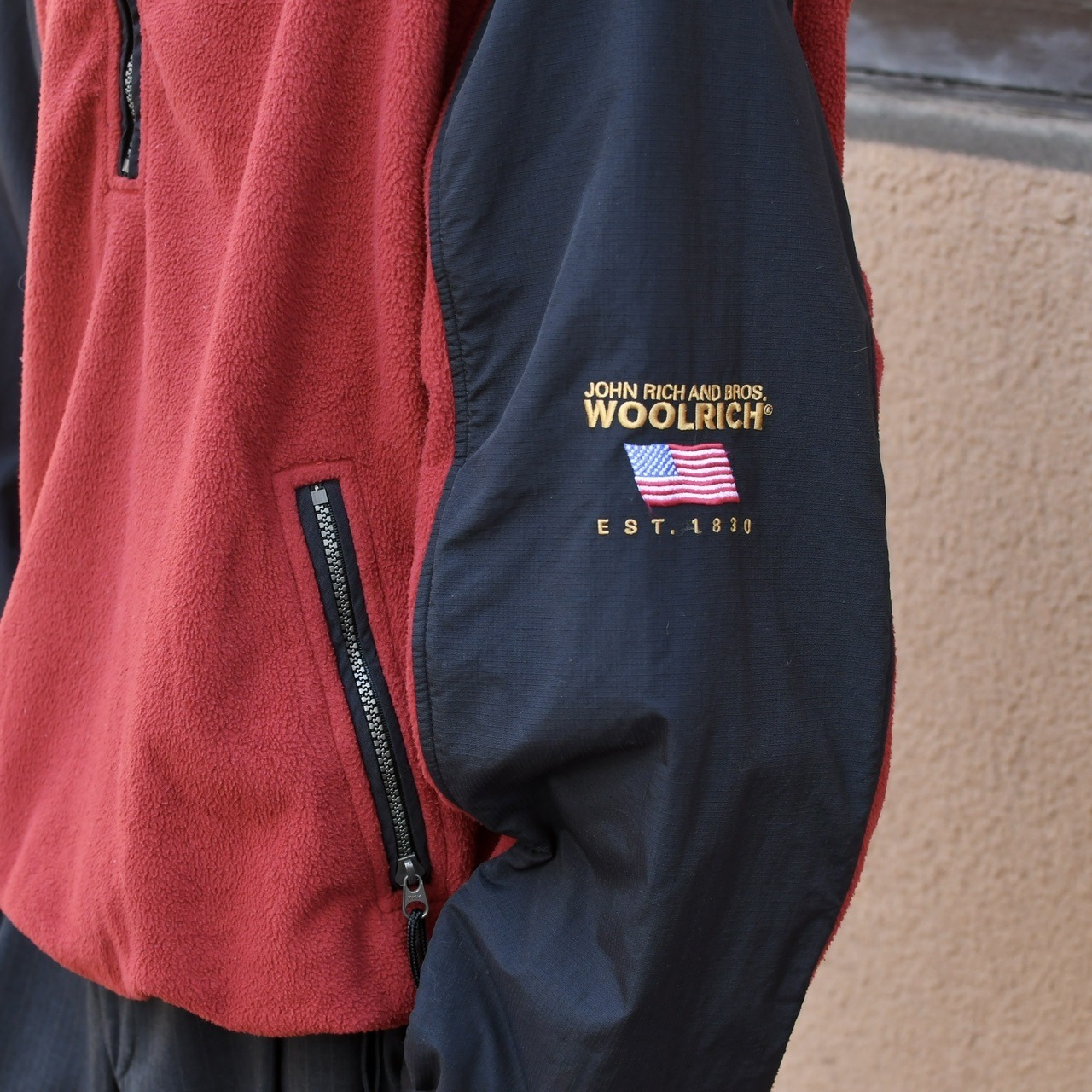 WOOLRICH switching design half zip fleece