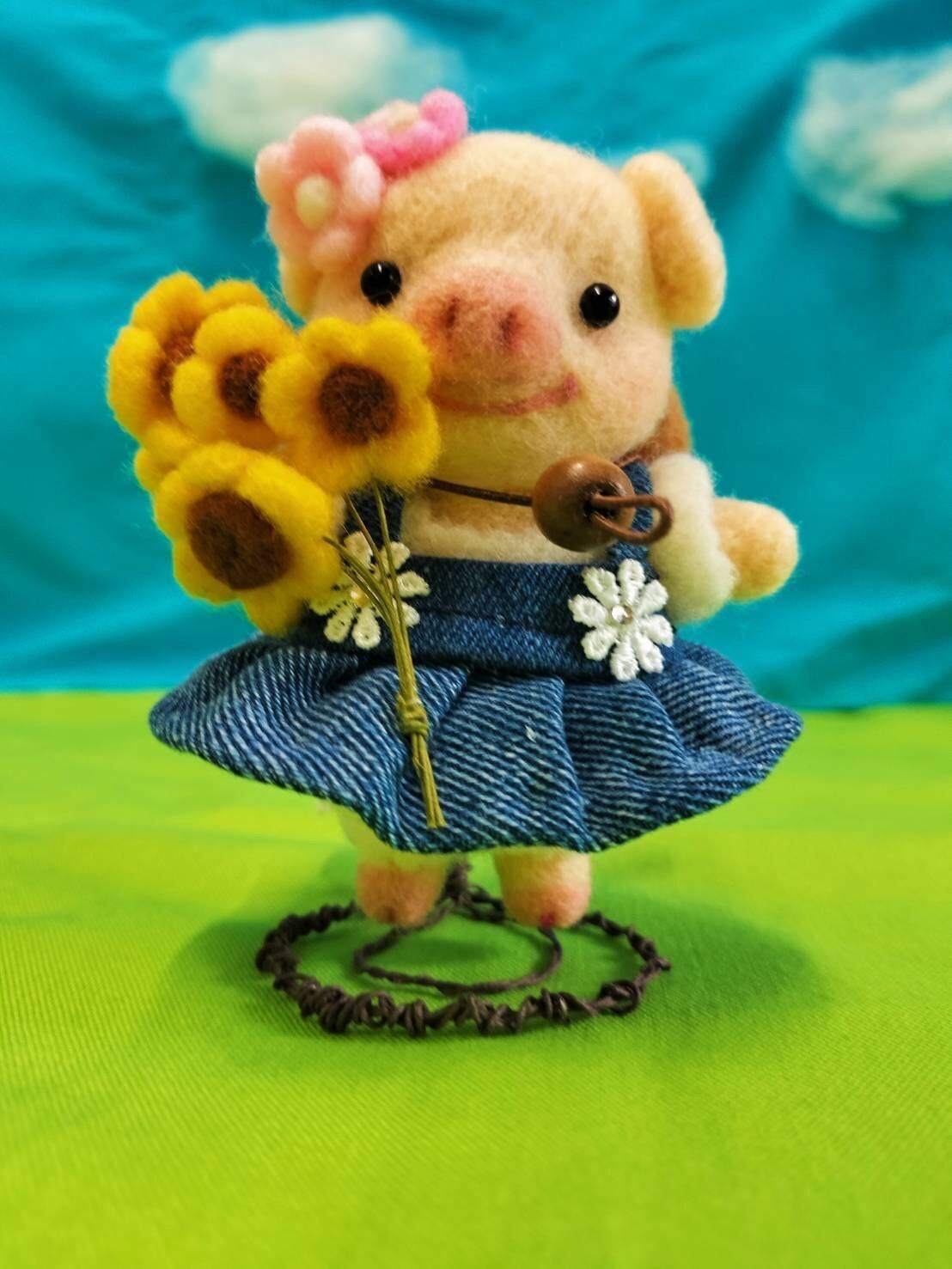 羊毛フェルト 豚 、ハンドメイド はれ sold