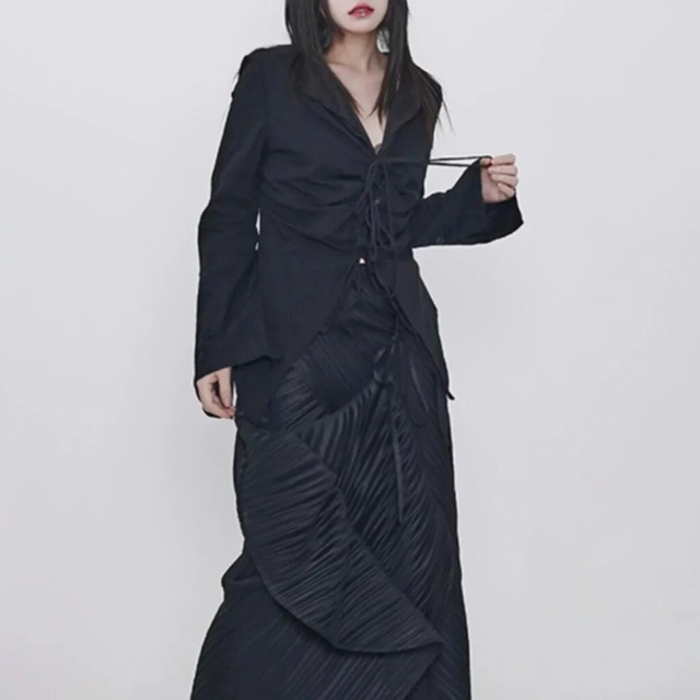 Lace up asymmetric shirt C1315