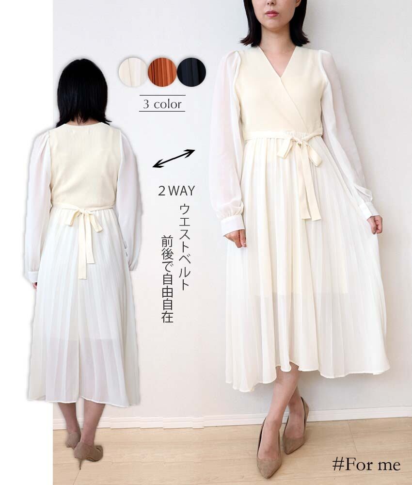 縦プリーツドッキングワンピース_e0022108009