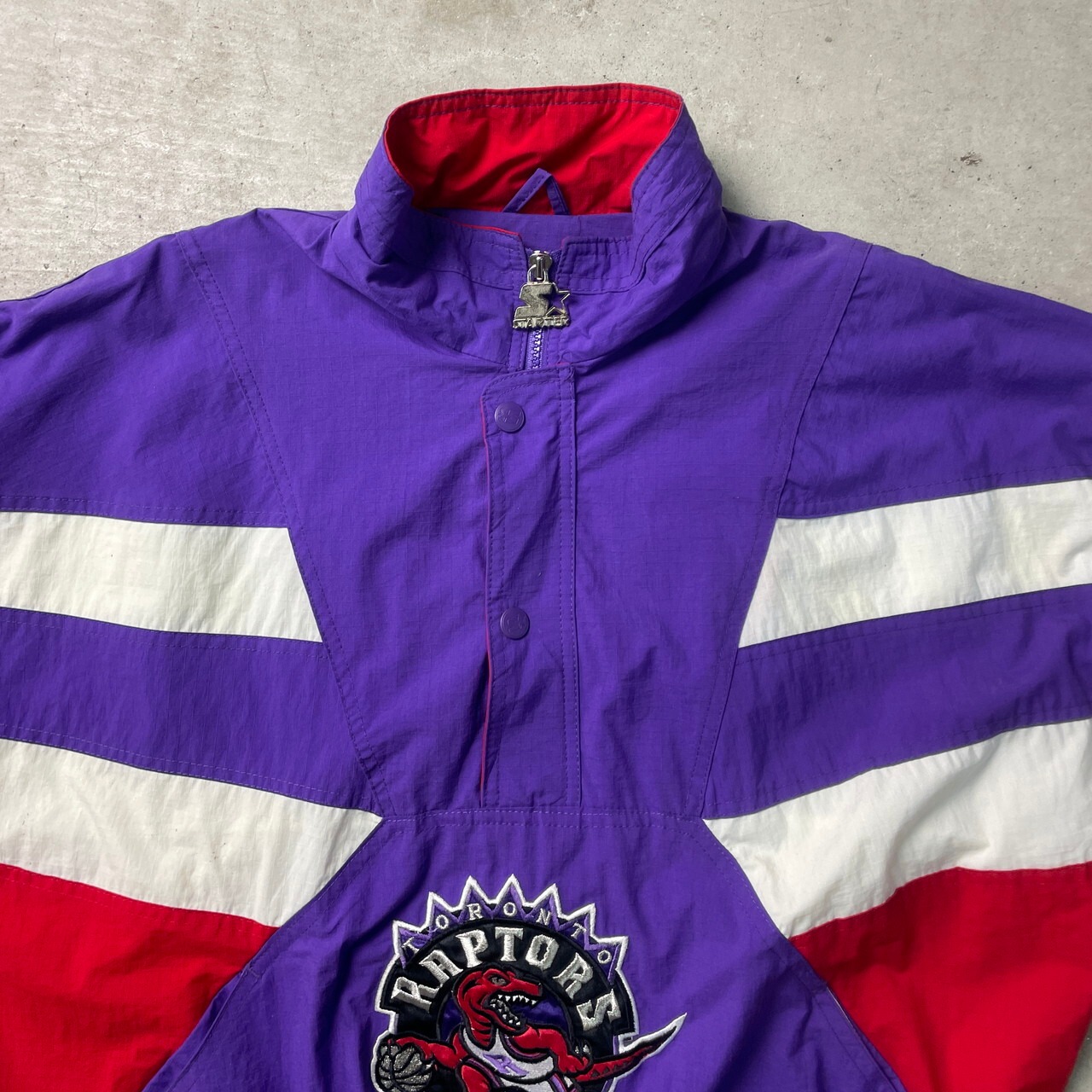 90年代 STARTER スターター NBA TORONTO RAPTORS ハーフジップ 