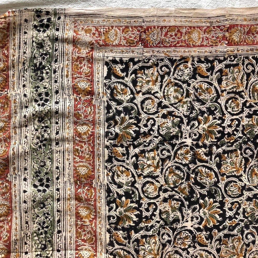 インド更紗のコットンドュパタ カラムカリ|01