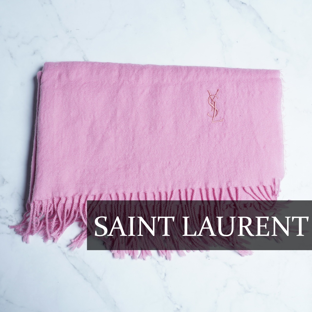Yves Saint Laurent】イヴサンローラン 大判ストール マフラー pink 