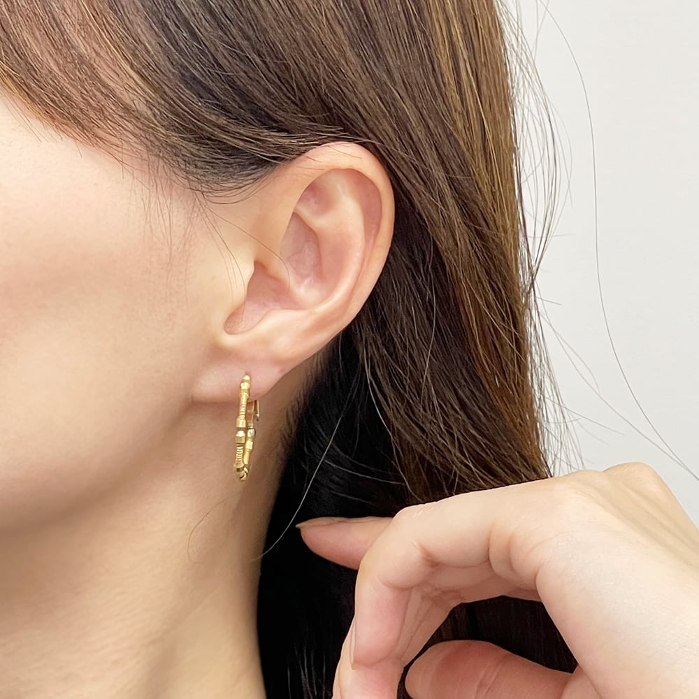 モダンフープ真鍮Brassピアス【ete338】 | Atelier B.ECUDES