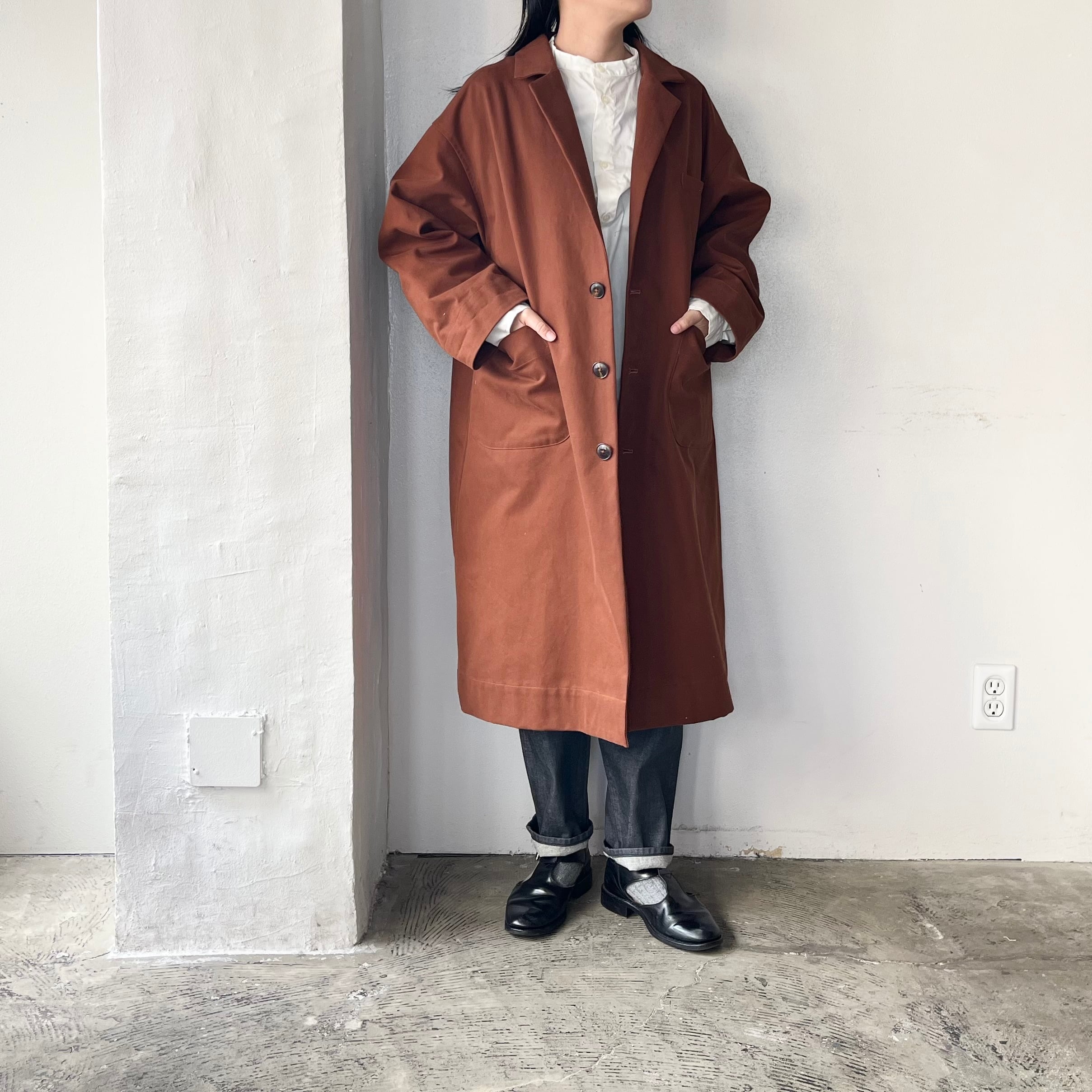 【未使用】thelast flower of the afternoon綿コート the last flower of the afternoon 静かな日 Over size coat（オーバー