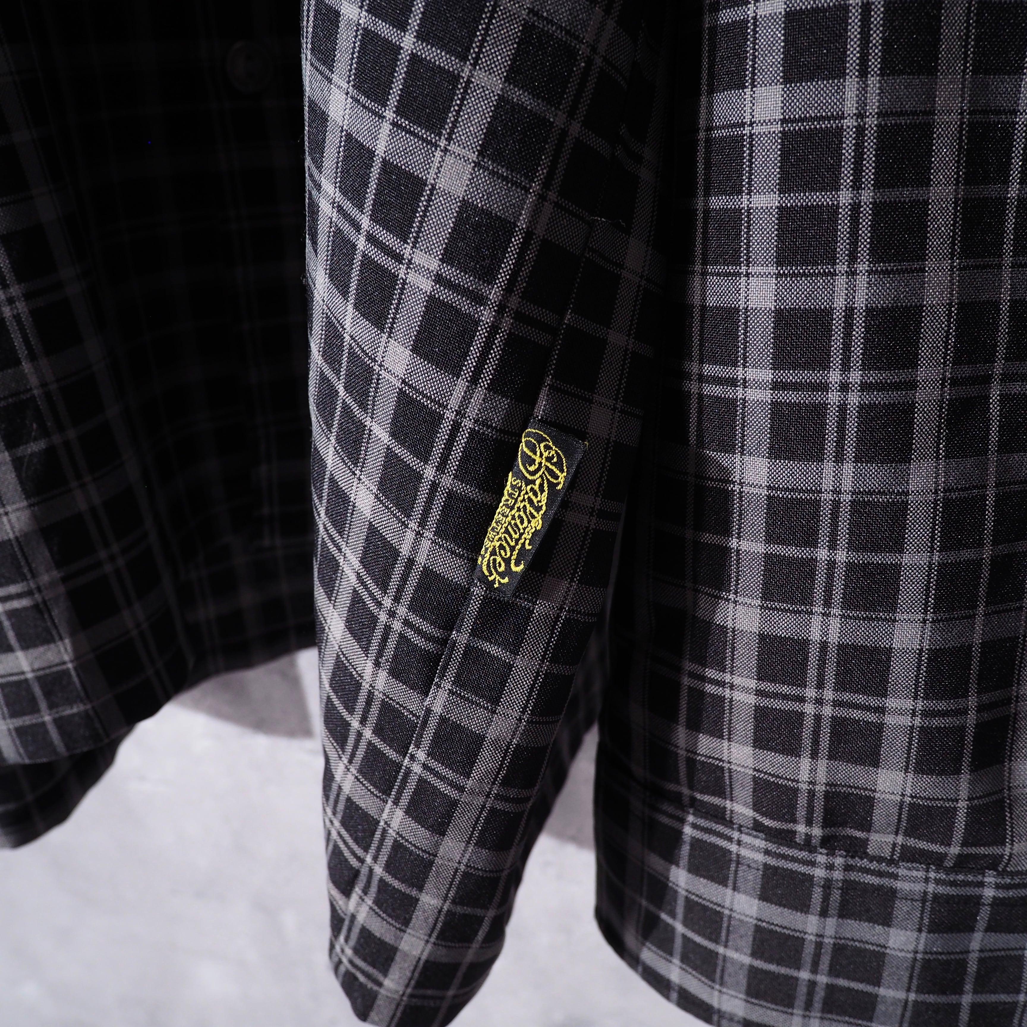 00s ” Balance street wear ” Dark check pattern Over silhouette Shirt