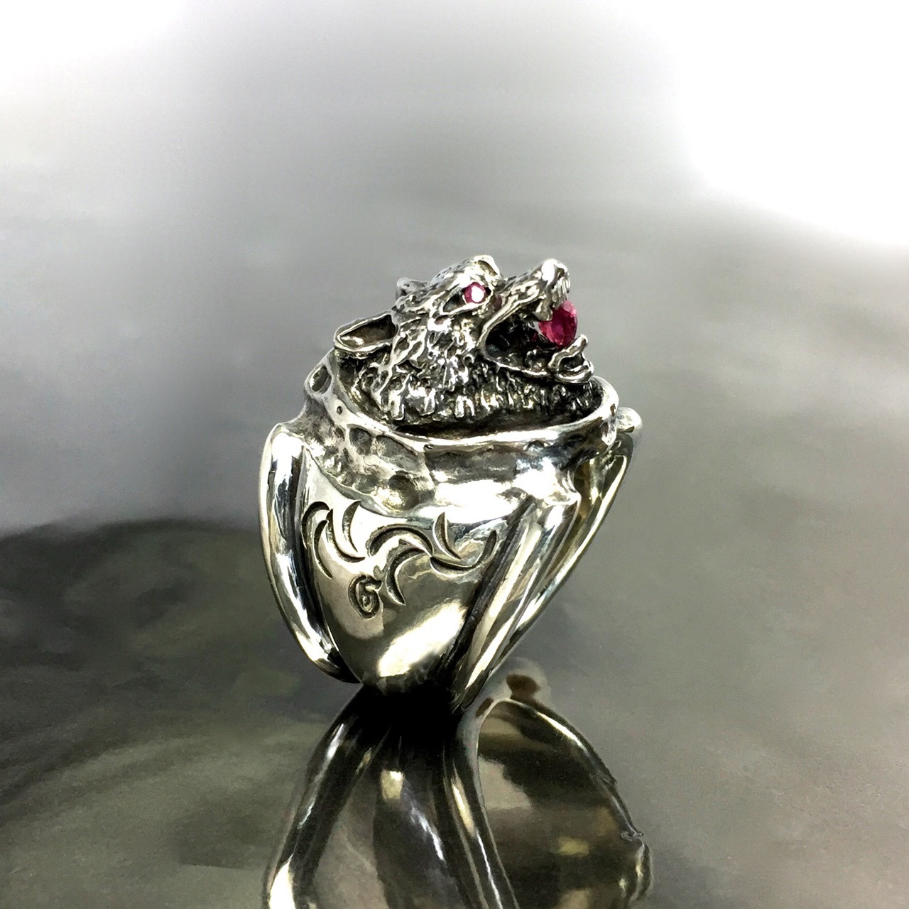 WOLF RING with RUBY / ウルフリング・ルビー アイズ&マウス