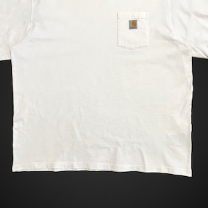 【Carhartt】ポケットTシャツ ポケT LOOSE FIT ルーズフィット XXL ビッグシルエット スクエアラベル カーハート ホワイト US古着