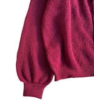 Vintage 60s Parker Alpaka knit cardigan -Burgundy-