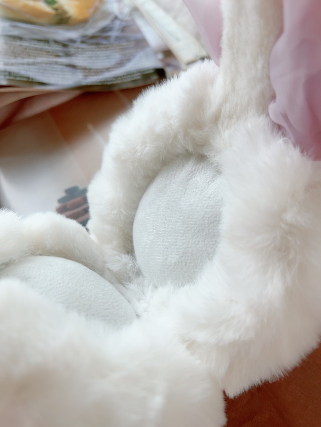 ダブルリボンイヤーマフ～Lavender＆Smoky～