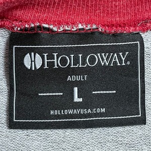 【HOLLOWAY】メキシコ製 ラグランスリーブ 薄手 スウェット プルオーバー LARGE ロゴ プリント 色 切替 ホロウェイ US古着