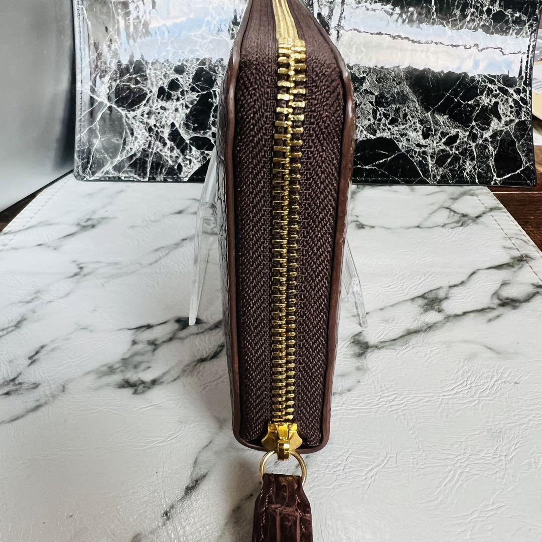 新品 クロコダイル長財布 クロコ財布 ワニ革 ブラウン 茶色 本革 新品 クロコダイル長財布 クロコ財布 ワニ革 ブラウン 茶色 本革