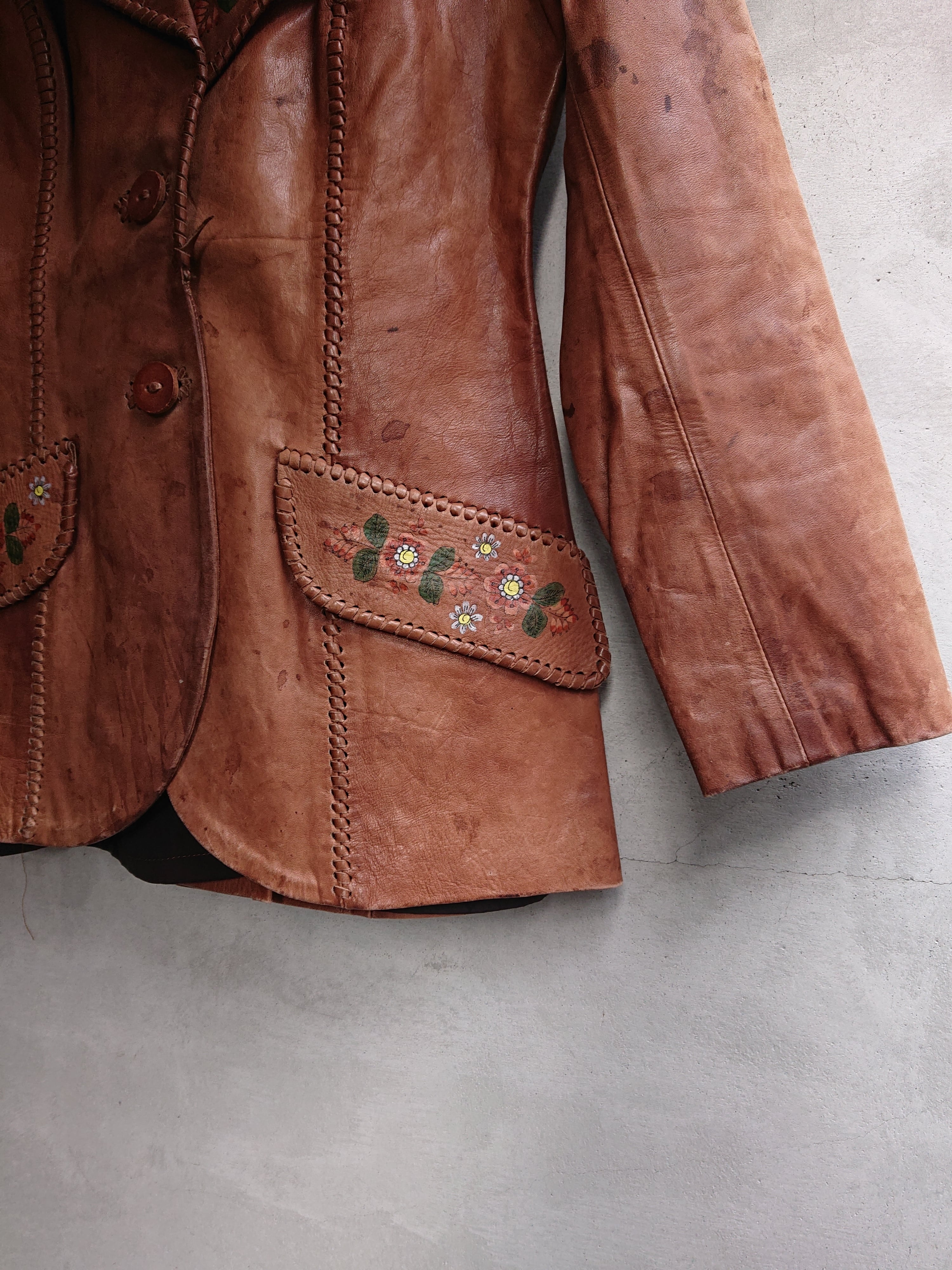 1970s Char LEATHER JACKET Brown Color | BOW & ARROW WEB STORE