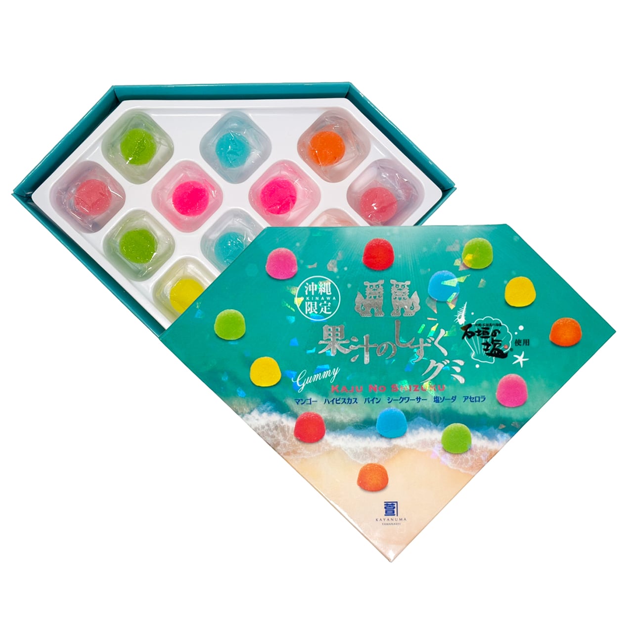 SNSで話題! 沖縄限定 果汁のしずくグミ 1箱 【6種類13個入】 (※注文日より1~3営業日で発送いたします)
