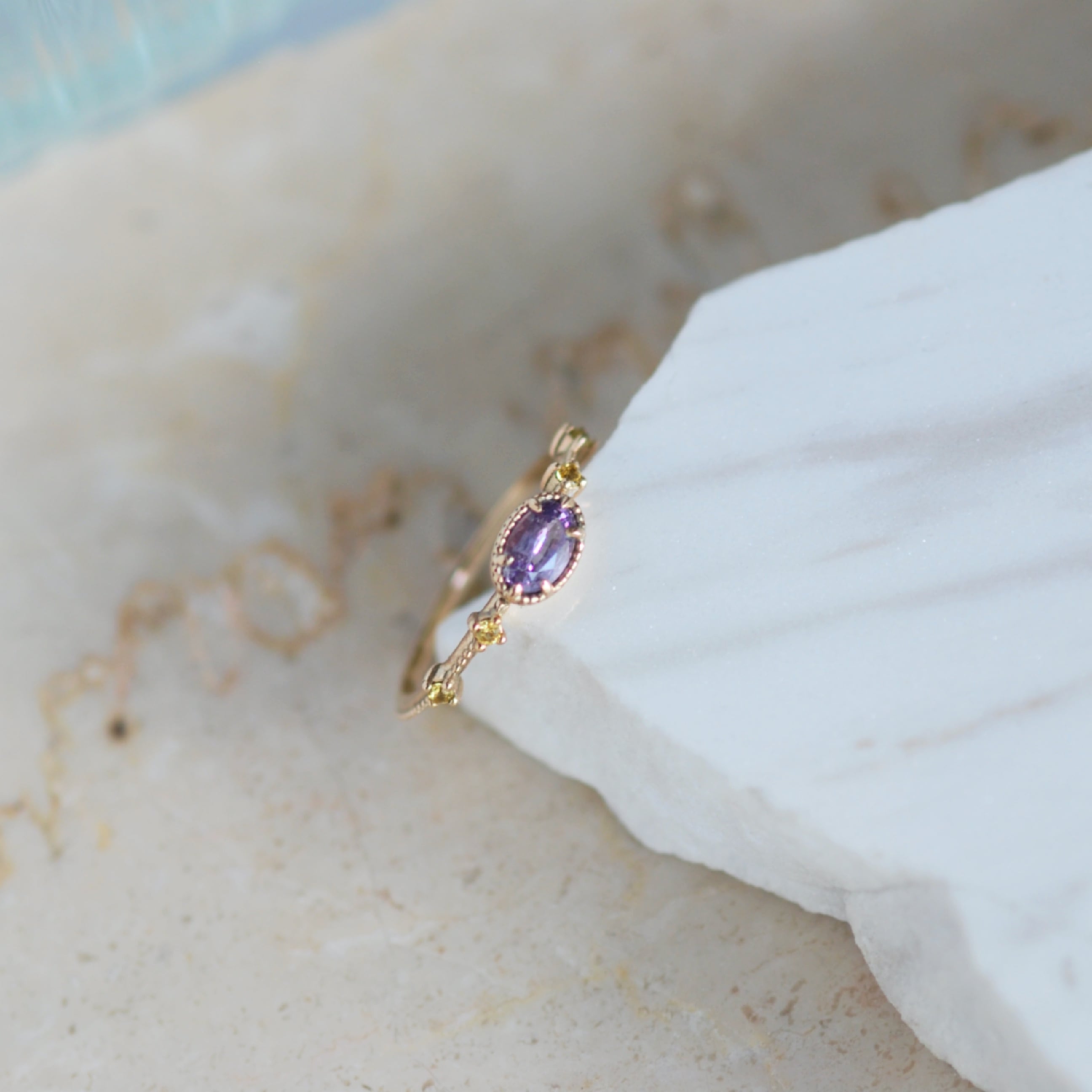 K10 10金 YG イエローゴールド リング 指輪 6号 ダイヤ 総重量約0.8g 