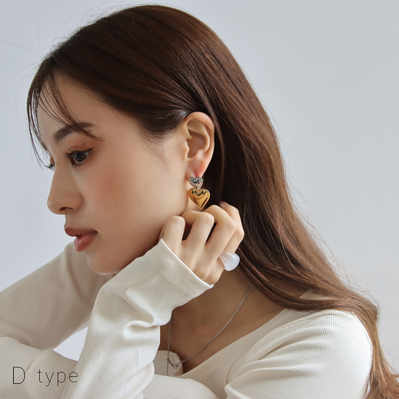 NEWカラー登場【ネコポス便】ピアス ダブルハートピアス ハート ピアス 18k 金属アレルギー サージカルステンレス つけっぱなし 2237