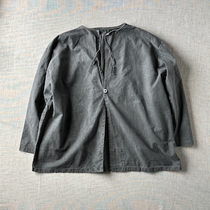 60's-80's,Swedish Military M-55 Pullover Shirt / Overdyed Black,Unisex XL