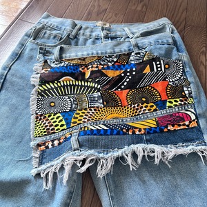 アフリカンラップデニムパンツ