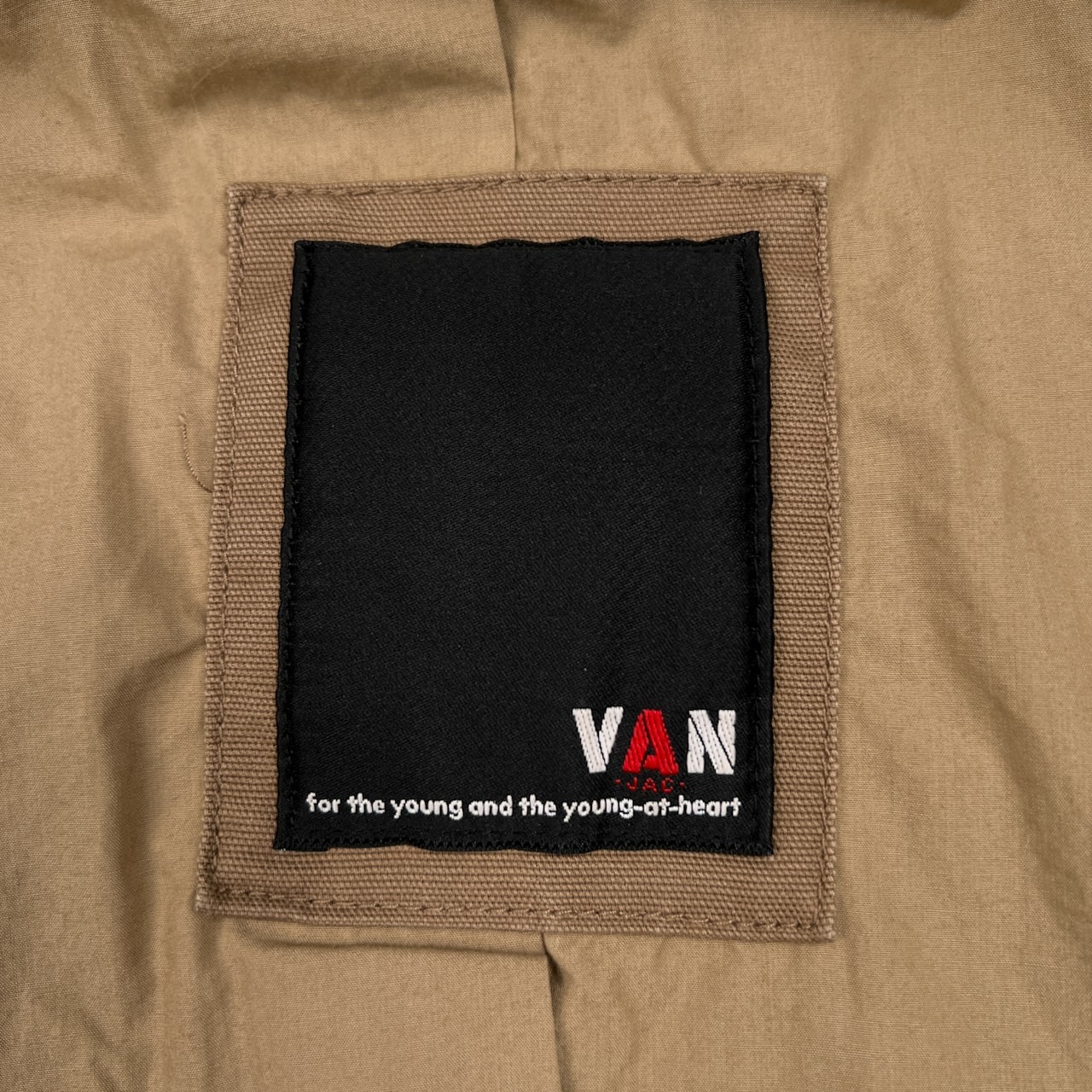 VAN JAC ヴァンヂャケット ワッペン付き ワーク ジャケット カバーオール サイズ M /ブラウンベージュ系/メンズ/襟コーデュロイ